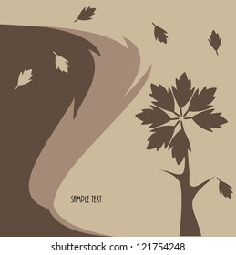 one tree leaves space for text