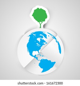 One tree on Earth vector illustration 