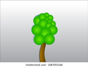 The one tree on gray background vector.