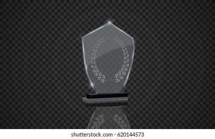 One trophy, the first place. Vector illustration on a transparent background.