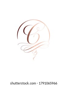 One truly outstanding handwritten letter type C logo template, Vector logo for business and company identity 