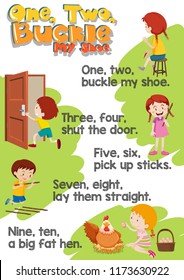 one two buckle my shoe illustration