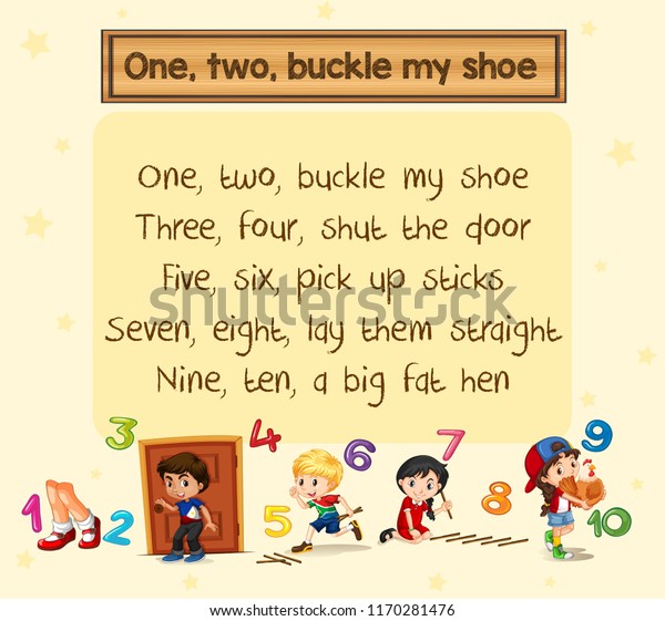 One Two Buckle My Shoe Song Stock Vector Royalty Free 1170281476