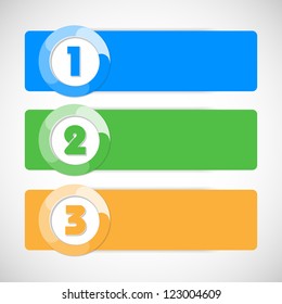 One two three - collection vector progress icons or options
