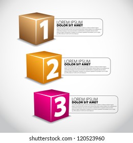 One Two Three Cube progress steps for tutorial