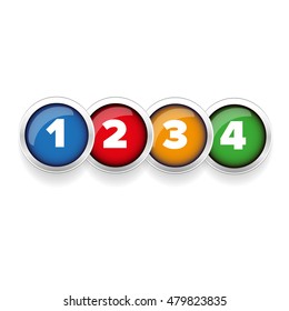 One Two Three Four Button Set Stock Vector (Royalty Free) 479823835