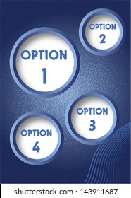 One, Two, Three, Four Circle Option Isolated on Blue