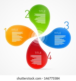 One, two, three, four, colorful vector paper progress steps for tutorial, infographics 