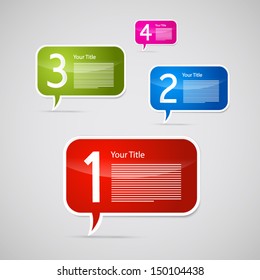 One, Two, Three, Four, Colorful Vector Paper Progress Steps for Tutorial - Infographics 