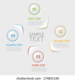 One two three four - colorful flat vector progress icons for four steps
