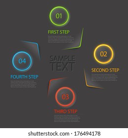 One two three four - colorful flat vector progress icons for four steps