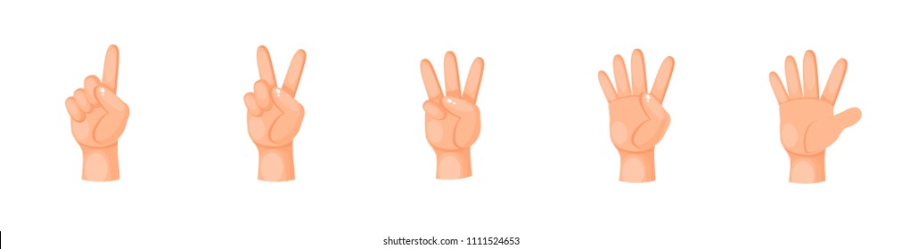 one, two, three, four, five fingers, count to five