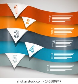 One, two, three, four, five, vector paper progress steps for tutorial 