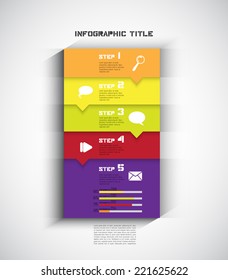 One two three four five - progress steps for tutorial, vector