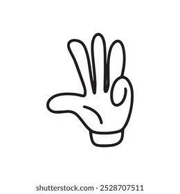 one, two, three, four hand gesture element design