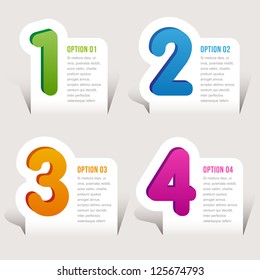 one, two, three, four options - Vector graphic design