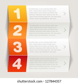 one, two, three, four options - Vector graphic design - orange