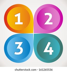 One two three four options vector colored icons