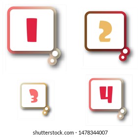 One two three four progress bar stickers