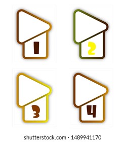 One two three four progress bar stickers