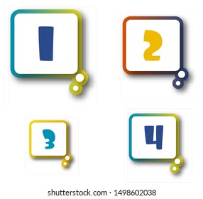 One two three four progress bar stickers