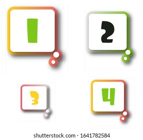 One two three four progress bar stickers