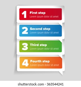 One two three four - progress steps vector