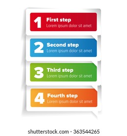 One two three four - progress steps vector