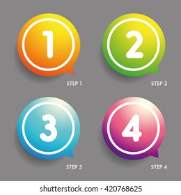 One two three four progress bar stickers