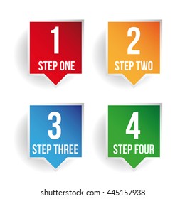 One two three four progress bar stickers