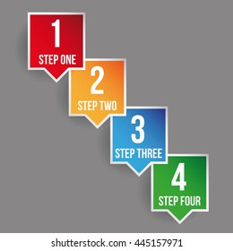 One two three four progress bar stickers
