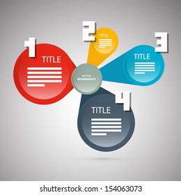 One, Two, Three, Four, Retro Vector Paper Progress Steps for Tutorial, Infographics