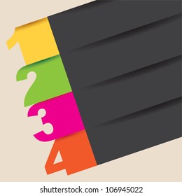 one, two, three and four steps, space to insert text or design, Vector illustration