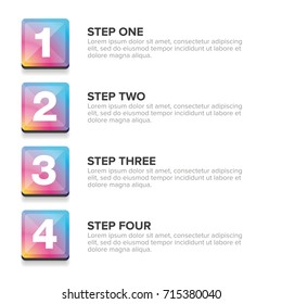 One Two Three Four steps progress bar