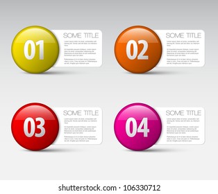 One two three four - vector progress icons for four steps