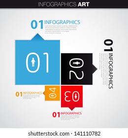 One two three four - vector infographics progress steps for tutorial, web