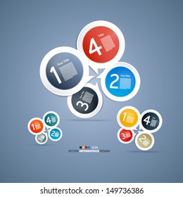 One, two, three, four, vector paper progress steps for tutorial, 3 sets - infographics 