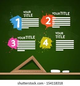 One, Two, Three, Four, Vector Steps for Tutorial, Infographics 