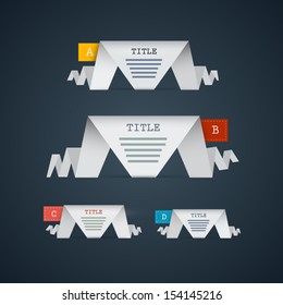 One, Two, Three, Four, Vector Paper Progress Steps for Tutorial, Infographics 