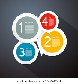 One, Two, Three, Four, Vector Steps for Tutorial, Infographics 