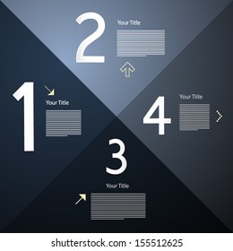 One, Two, Three, Four, Vector Steps for Tutorial, Infographics 