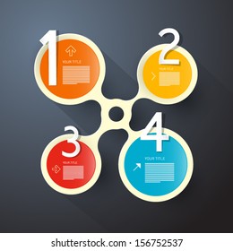 One, Two, Three, Four, Vector Steps for Tutorial, Infographics 