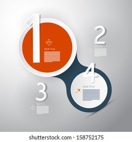 One, Two, Three, Four, Vector Steps for Tutorial, Infographics 