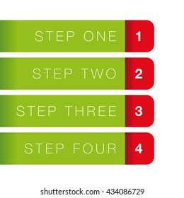 One Two Three Four vector progress bar