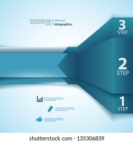 One, two, three infographics ribbons. Vector illustration for your business presentation