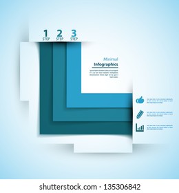 One, two, three infographics ribbons. Vector illustration for your business presentation
