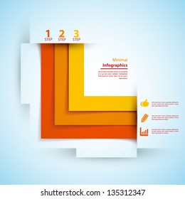 One, two, three infographics ribbons. Vector illustration for your business presentation