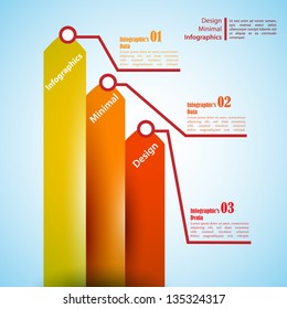 One, two, three infographics ribbons. Vector illustration for your business presentation