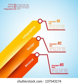 One, two, three infographics ribbons. Vector illustration for your business presentation