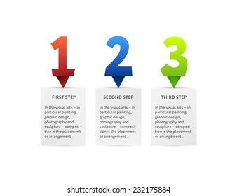 One two three - modern colorful numbers with pointers